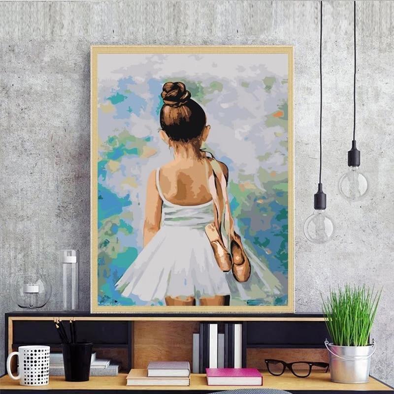 5D Diy Diamond Painting Ballerina Round Diamond Cross Stitch Kit Diamond Embroidery Mosaic Ballerina Home Decoration Art