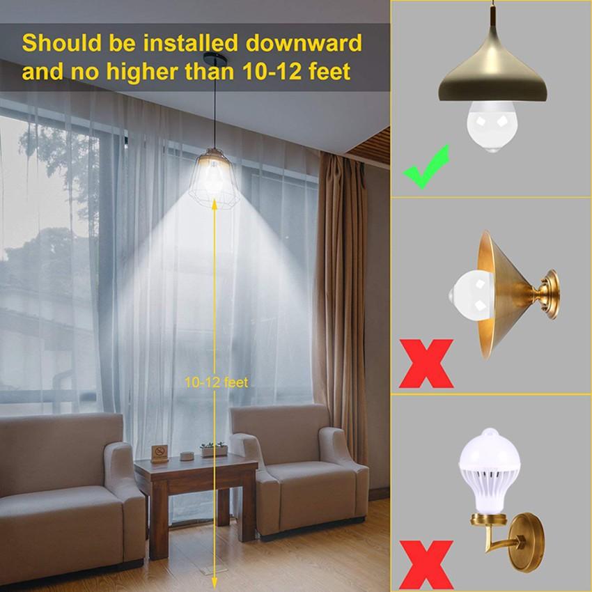 E27 LED Bevegelsessensor Lyspære 5W 7W 9W Led Lamper AC85-265V Lys Smart Sensor Lampe For Hjem Belysning Trapper Toalett Korridor