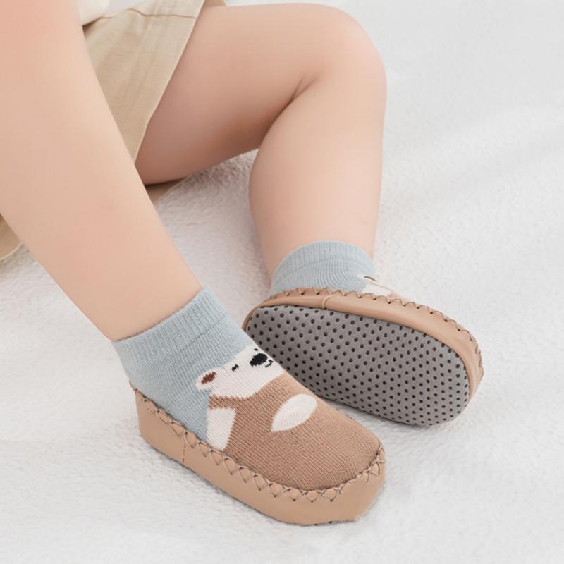 New Cartoon Baby Socks with Rubber Soles Infant Baby Girls Boys Shoes Spring Autumn Baby Floor Socks Anti Slip Soft Sole Sock