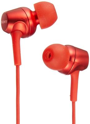 Sony Earphones MDR-EX255AP: Canal Type with Remote Control and Microphone, Red MDR-EX255AP R