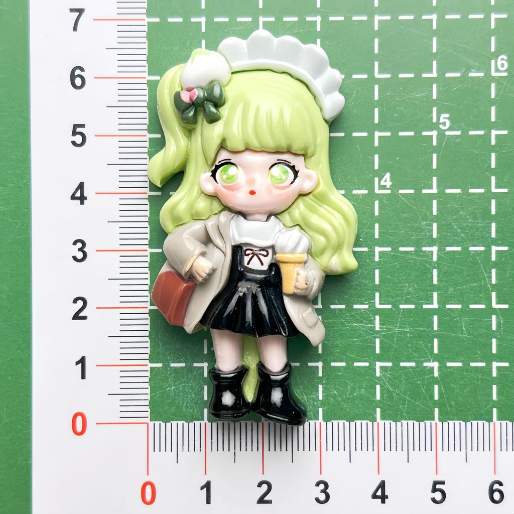 College Style Donna Cartoon Bright Resin Handmade DIY Cream Gel Hair Clip Refrigerator Sticker Jewelry Batch Toys Blind Bags