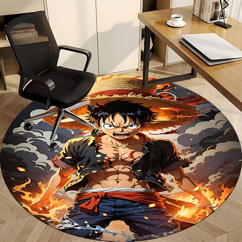 1pc Monkey D. Luffy One Piece Office Round Area Rug, Under Office Chairs Bedroom Living Room Home Decor  A1022155