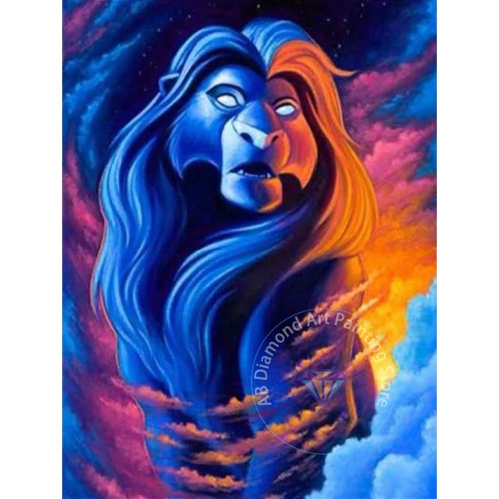 The Lion King Diamond Painting Set 5D DIY Diamond Cross Embroidery Handmade Art Adult and Children's Gifts Home Decoration