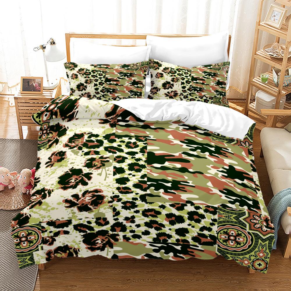 Home Textile Splicing Quilt Cover Digital Printing Three-Piece Set 3D