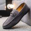 Single Shoe Low Cut Men's Comfortable Leather Shoes with Soft Soles, Casual Loafers
