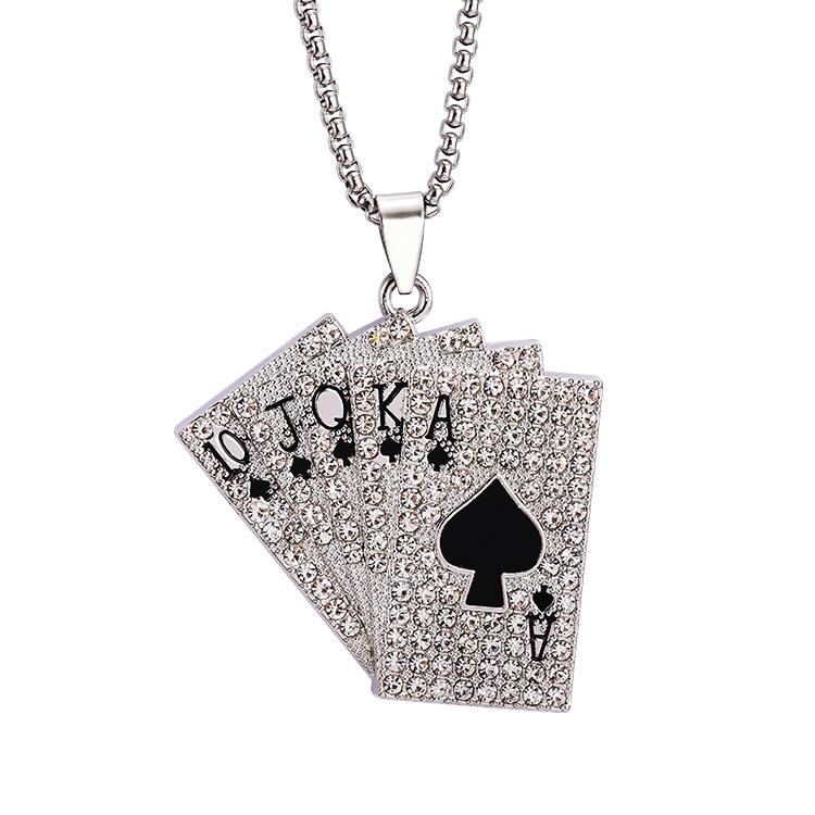 2026 Spring New Hip Hop Trendy Poker Cards Lesbian Flush Ace of Spades Jewelry Pendant Necklace