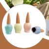 Terracotta Plant Watering Stakes 4X Decorative Flower-Shaped Natural Plant Waterer Devices Natural Clay Plant Garden Waterers