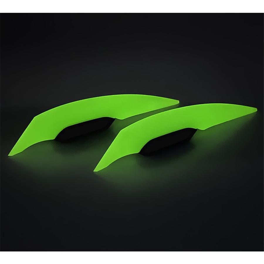 3Pair Fluorescent  Universal Motorcycle Side green  Winglets Wind Fin Spoiler Trim Cover Air Deflector