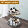 2 Tier 360° Rotating Storage Rack Adjustable Height Pill Bottle Organizer Transparent Seasoning Bottle Storage Rack for Kitchen