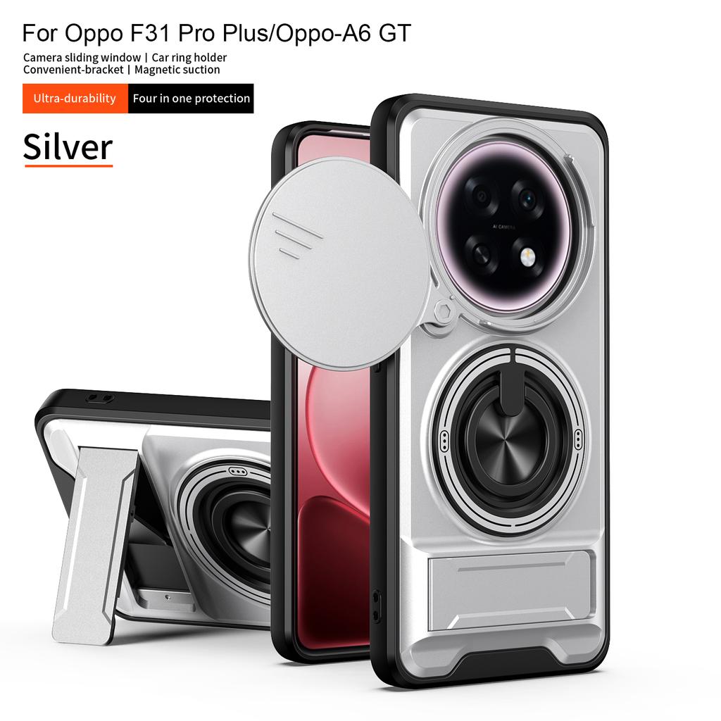 For OPPO A6 GT Case Oppo F31 Pro Cover F31 Pro + Phone Case Magsafe Magnetic Fold Holder Military Armor Camera Protection Cover