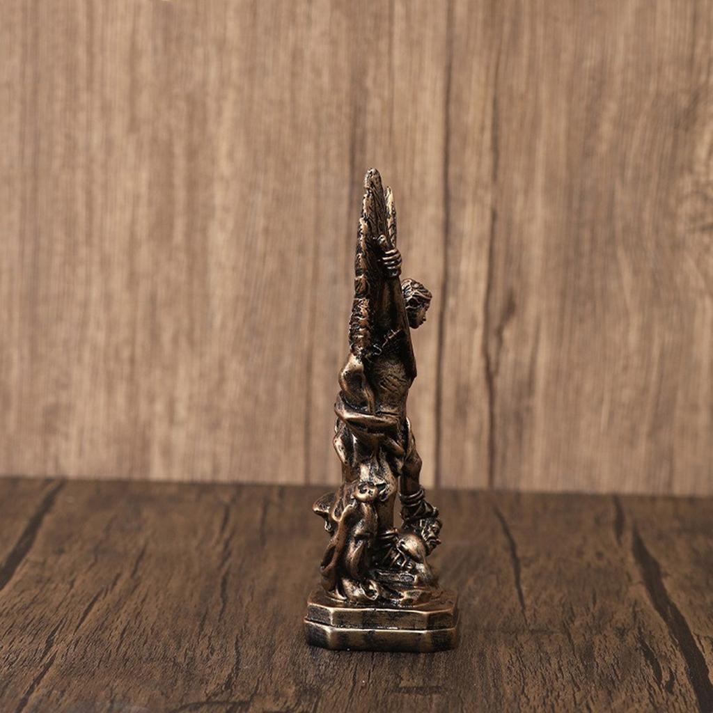 Religious Angel Michael Sculpture 13cm Tall for Spiritual Decors Religious Collectible Battle Angel Sculptures
