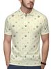 Men's Short Sleeve Polo Shirt with Flat Digital Print Pattern - No Texture