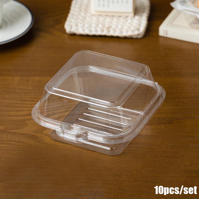 10/50 шт. Прозрачная ПЭТ коробка для бенто, торта, контейнер для десерта тирамису, одноразовая пластиковая коробка для торта, вечеринка, свадьба, Рождество, ресторан