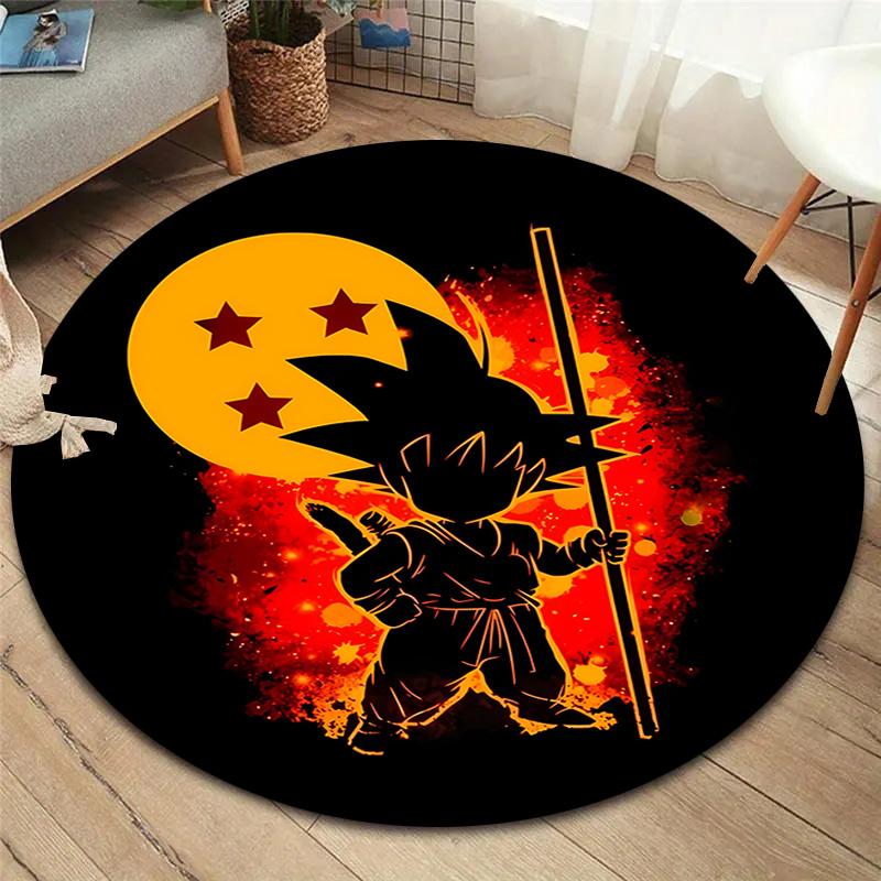 Son Goku Round Area Rug Carpet Rug For Living Room Bedroom Sofa Playroom Decor Nonslip Floor Mat