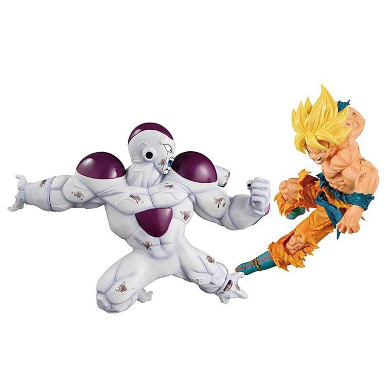 Action Anime Figure Super Saiya Sun Goku 23cm Pvc Model Toy Gift Frieza Battle Version Desktop Doll Figma Gift