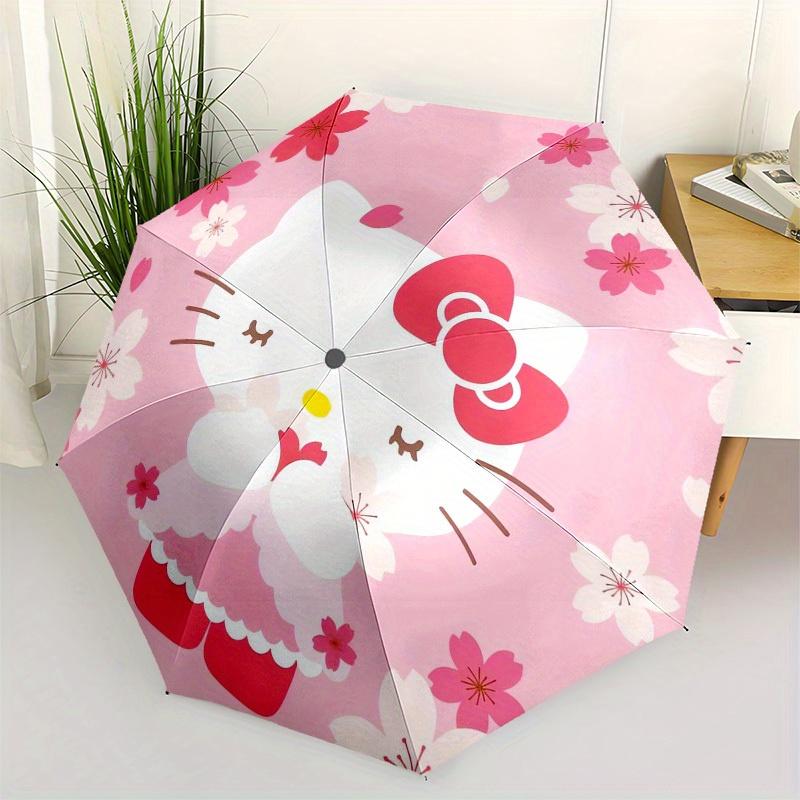 

1pc Hello Kitty Cherry Blossoms Umbrella with Plastic Handle,Suitable for All Seasons Home Travel Outdoor UmbrellaSanlio586