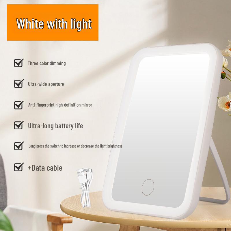 

Портативное светодиодное зеркало для макияжа со складной подсветкой для дома и путешествий