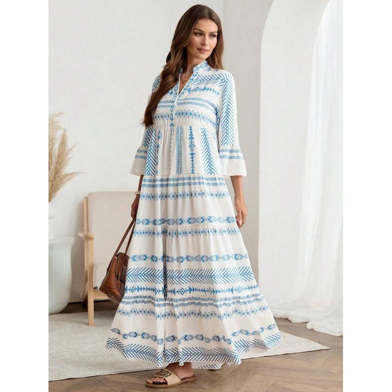 European and American fashion slim-fitting long dress women's 2026 summer new casual vacation skirt