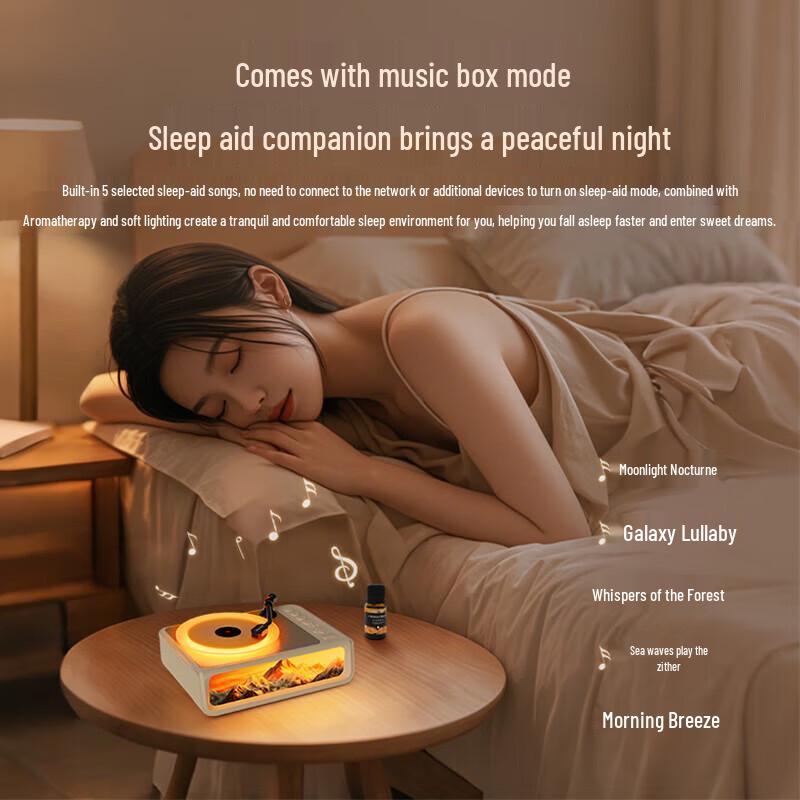 Lenovo Retro Vinyl Bluetooth Speaker with Aroma Diffuser & Night Light CN plug (adapter included)