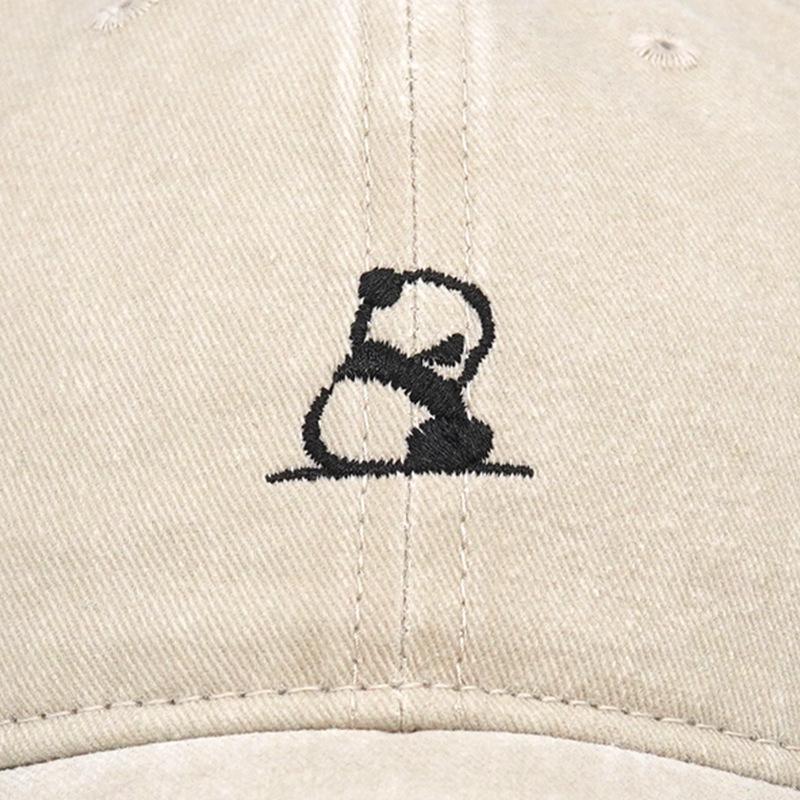 Fashion Panda Embroidery Baseball Cap Men Women Washed Cotton Snapback Caps Outdoor Adjustable Streetwear Sun Hats