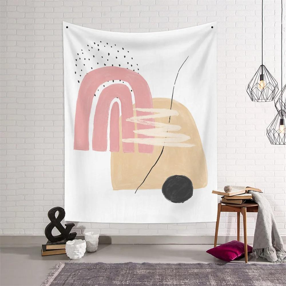 Abstract Simple Light Color Pattern Tapestry Bedroom Living Room Tapestry Home Wall Decoration Tapestry