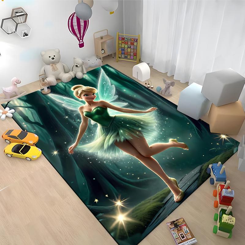 1PC Tinker Bell Theme Rug for Bedroom Fluffy Square Floor Carpets Living Room Home Decor Rugs Soft Velvet Mat Area Rug Potdemiel