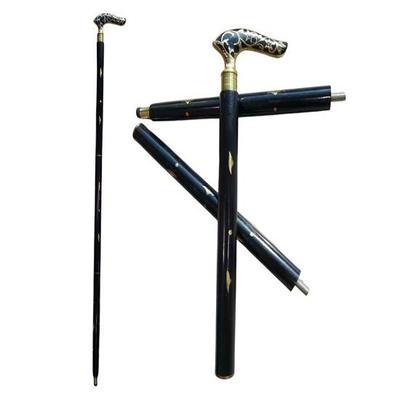 Canne de marche télescopique d'inspiration victorienne avec poignée en laiton, cadeau parfait pour grand-père et grand-mère