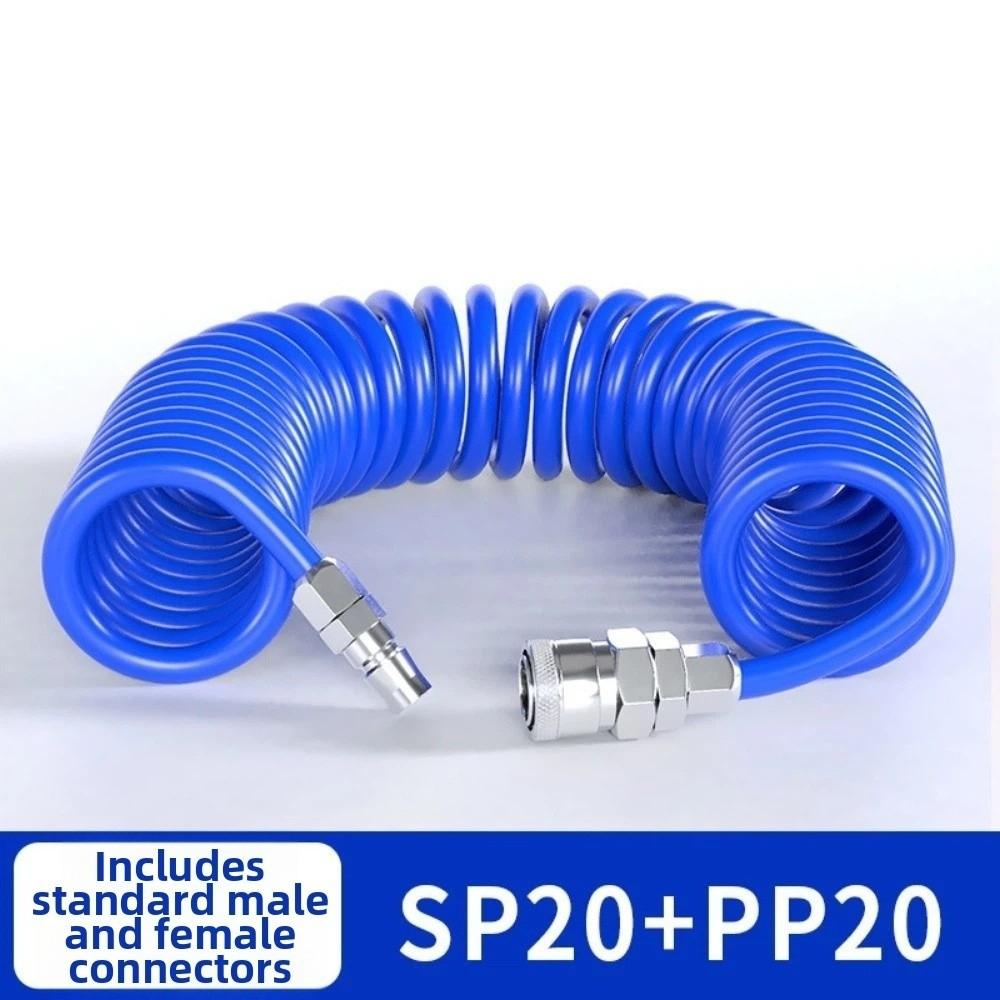 8*5mm PU Recoil Air Hose SP20-PP20 Quick Connect Fittings Pneumatic Spiral Hose Air Compressor