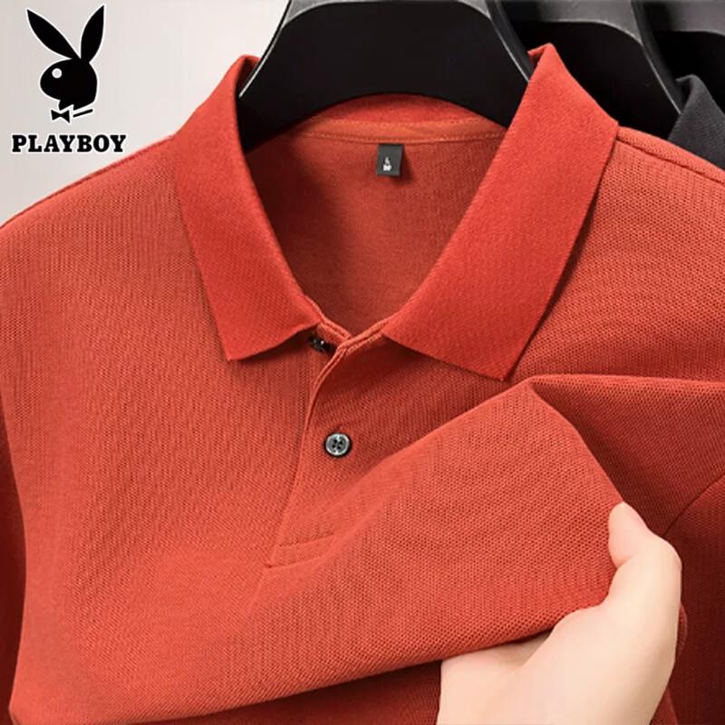 PLAYBOY Men's Long Sleeve Polo Shirt
