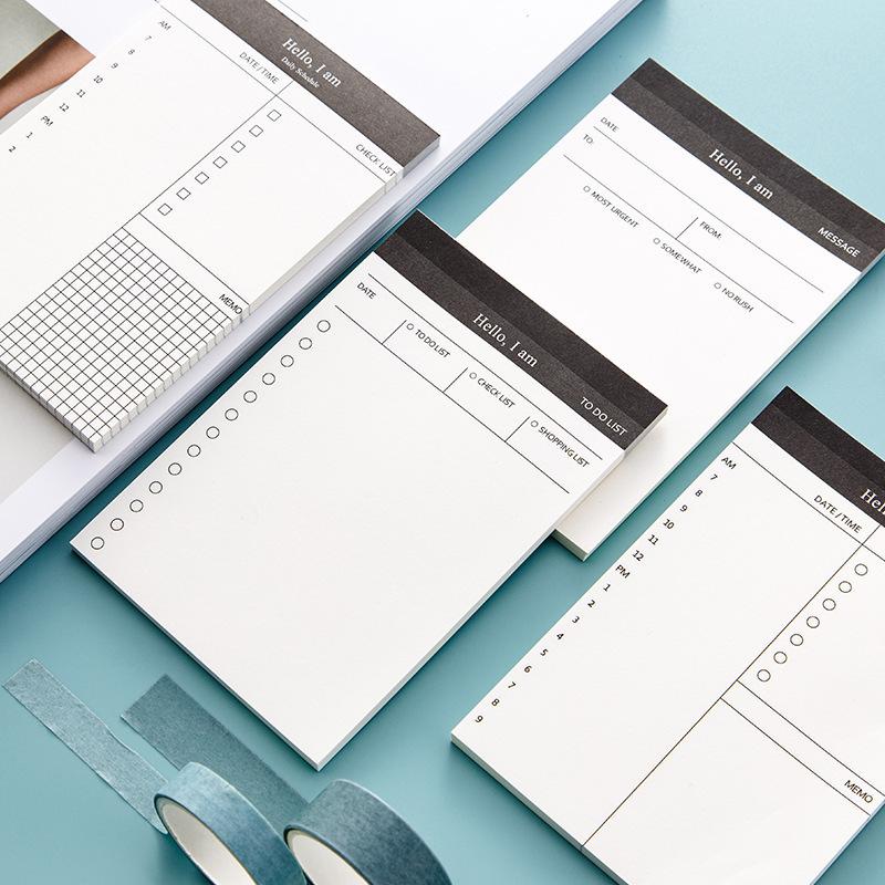 Minimalist Sticky Note Pad - Tearable Schedule Book for Office, Student, or Time Management Plans