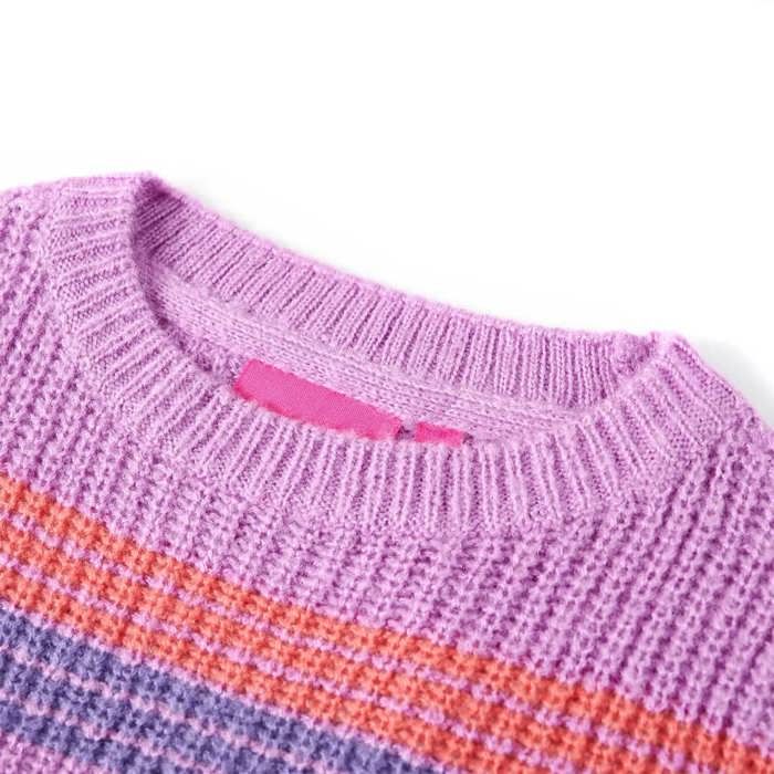 Pull-over rayé tricoté pour enfants lilas et rose 92/104/116/128/140