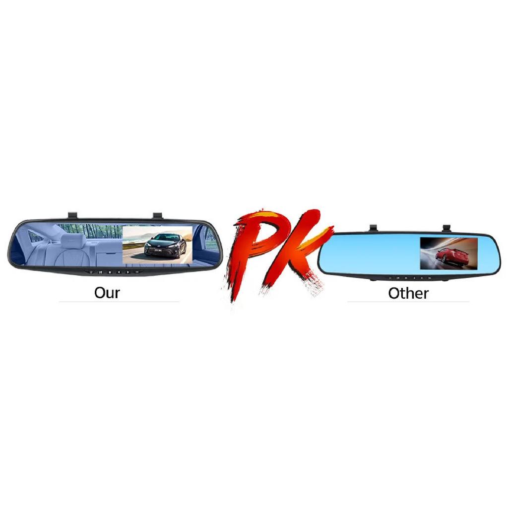 E-ACE Dashcam Car Dvr 4.3 Inch Mirror FHD 1080P Camera Optional Dual Lens DVR  Rearview Mirror Dash Camera Video Recorder Auto