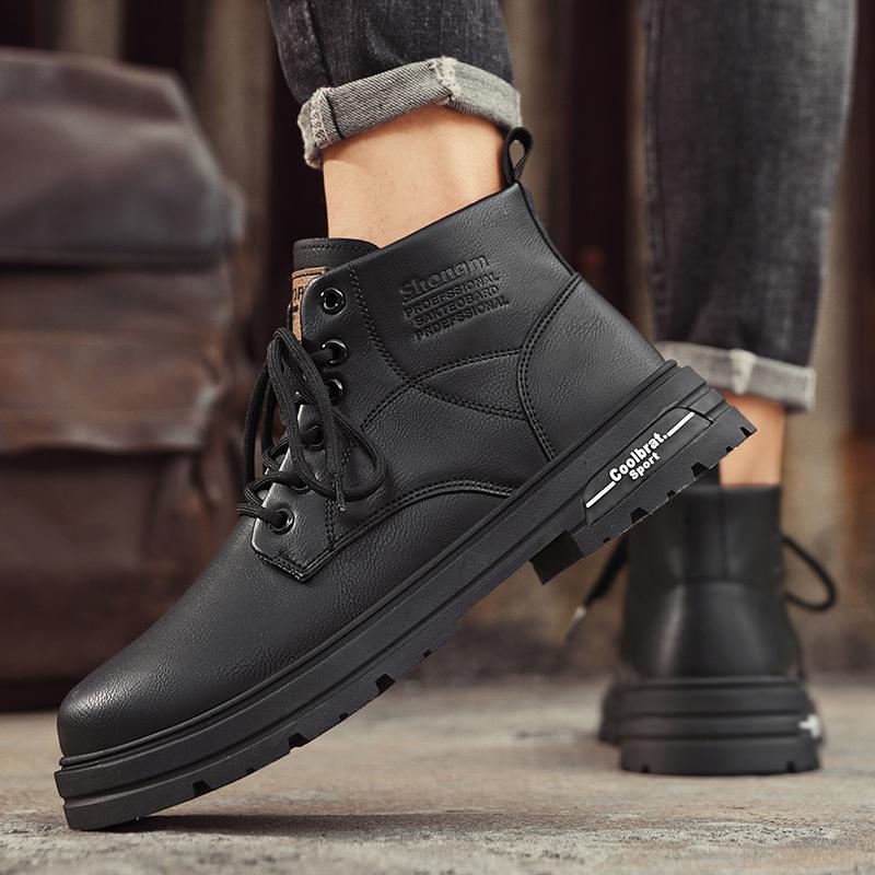 Men's shoes autumn and winter high-top Martin boots 2025 new men's British low-top casual leather shoes retro tooling shoes