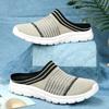 2024 Men Casual Mules Mesh Breathable Flat Slippers Summer Couple Shoes Large Size Loafers Fashion Shoes Men Street Slippers