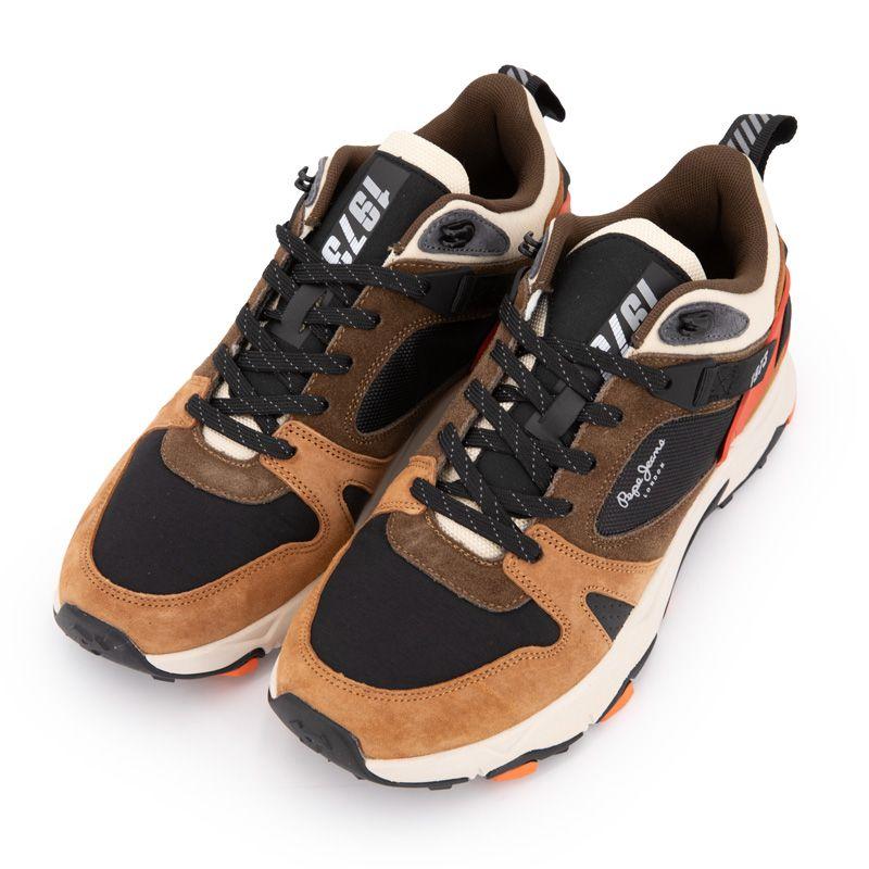 Baskets james urban cognac lacets noir Homme PEPE JEANS