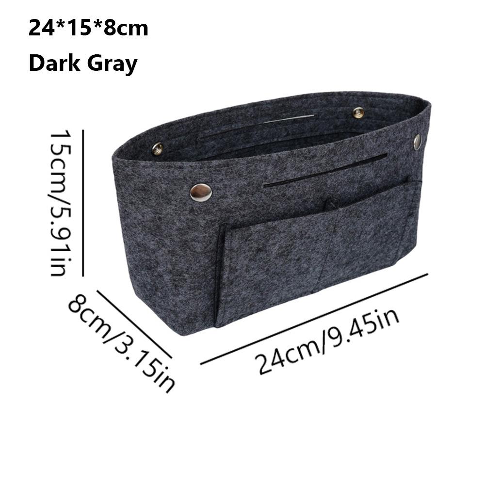 Simple Felt Handbag Insert Bag Bag Support Large Capacity Internal Bag Storage Organization Multi-Pocket Bag Organiser
