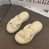 Cool slippers women wear new thick-soled beach sandals in summer, fashionable women's thick-soled one-word slippers for pregnant women
