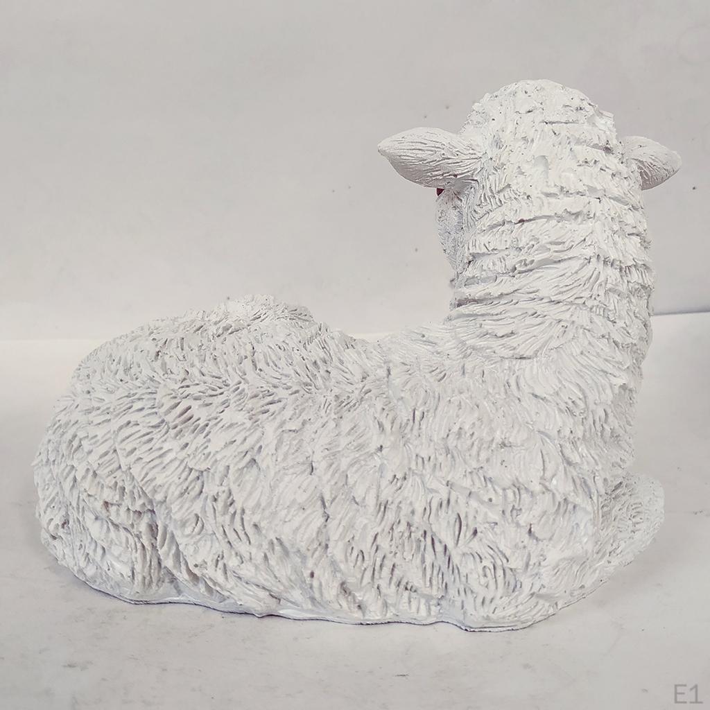 1pc Artificial Statue Sheep Resin Outdoor Garden Pond Ornament