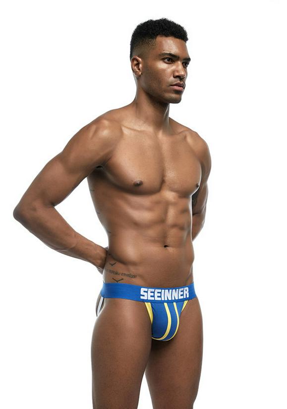 Men's Breathable Color Block Combed Cotton Low-rise Underwear