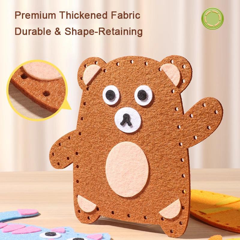 6-Piece Felt Sewing Craft Kit With Full Material Set - Diy Plush Doll Ornaments Gift For Kids