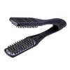 Cepillo alisador de pelo termocerámico D79 con cerdas de jabalí - Negro para cabello ancho, ondulado, rizado y en espiral