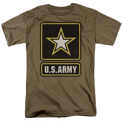 Camiseta unisex verde safari con logo grande del ejército de EE. UU.