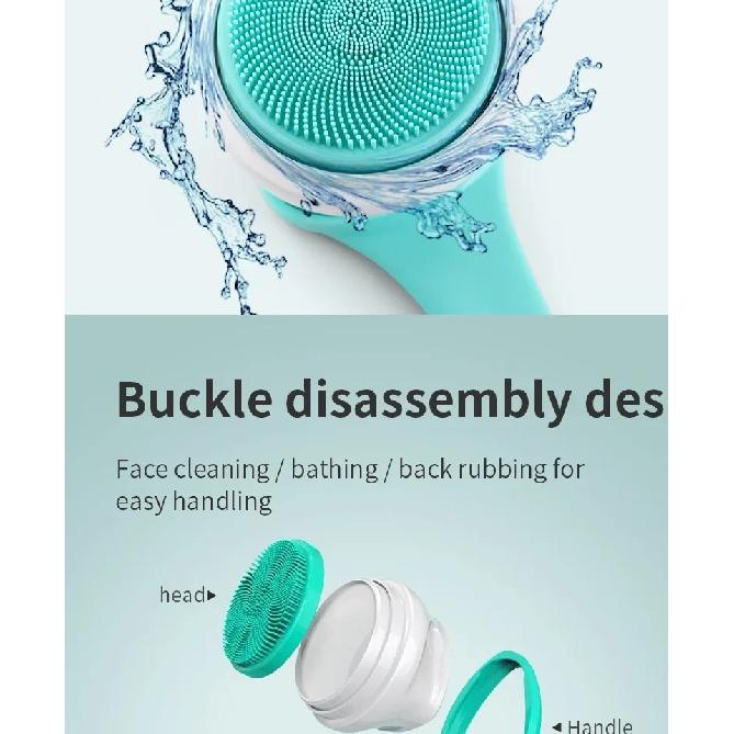 Auto Rotating Electric Waterproof Massage Shower Brush Multi-function Silicone Massage Bath Brush with 5 Large Brush Heads