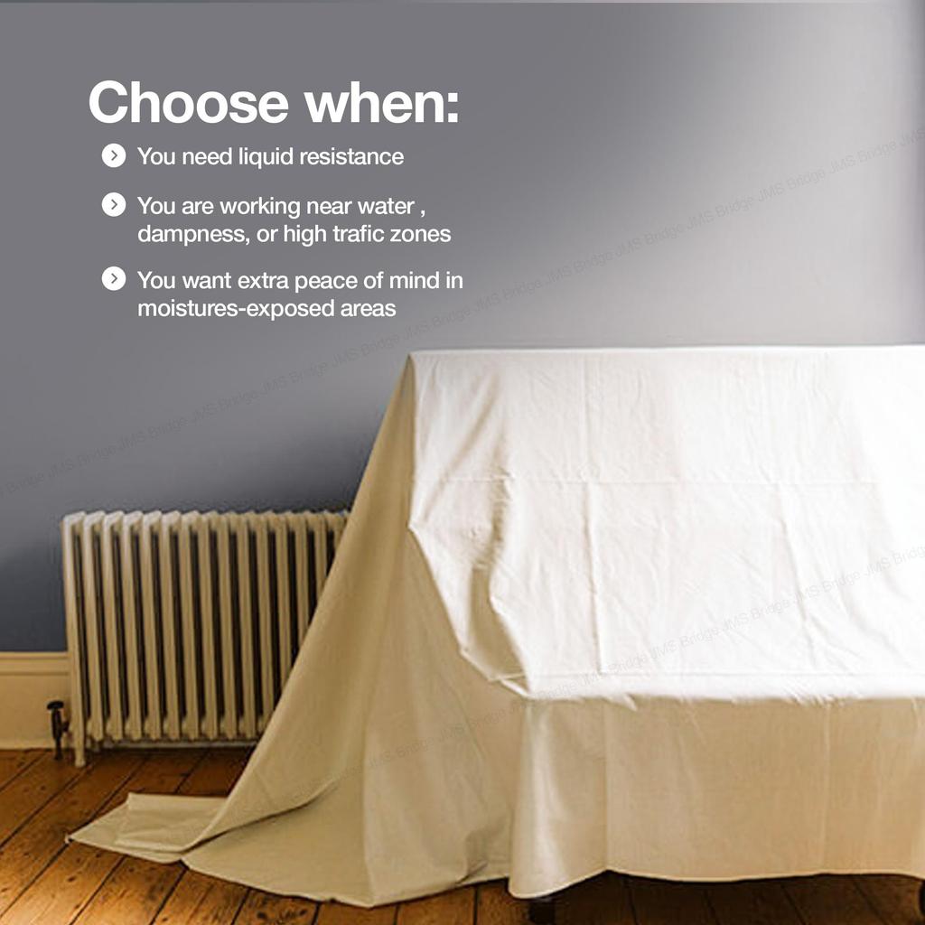 5 x Laminated Cotton Dust Sheets for Decorating & Painting Size 6 feet x 3 feet | Paint Cover Sheet Backed with Plastic Polythene Sheeting