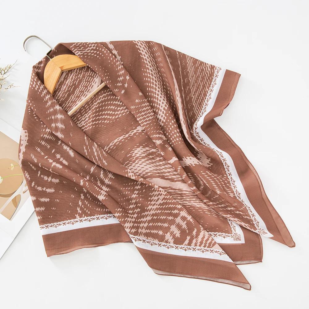 73Colors Malaysia Tudung Bawal Flower Print Hijab New Design Headscarf Premium Cotton Voile Soft Fashion Muslim Square Scarf