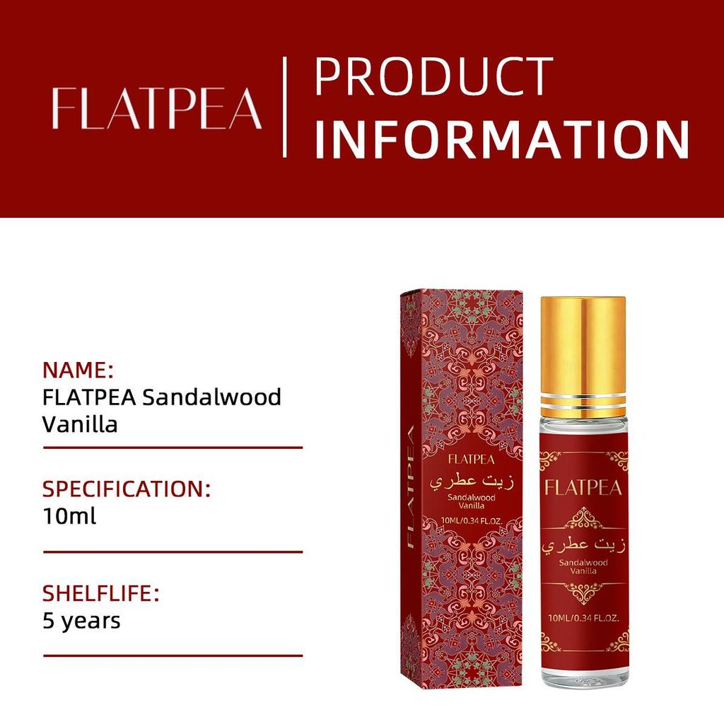 Arabic Sandalwood Perfume Oil - Long-lasting Rollerball, Alcohol-Free, 10ml Natural Essential Oil