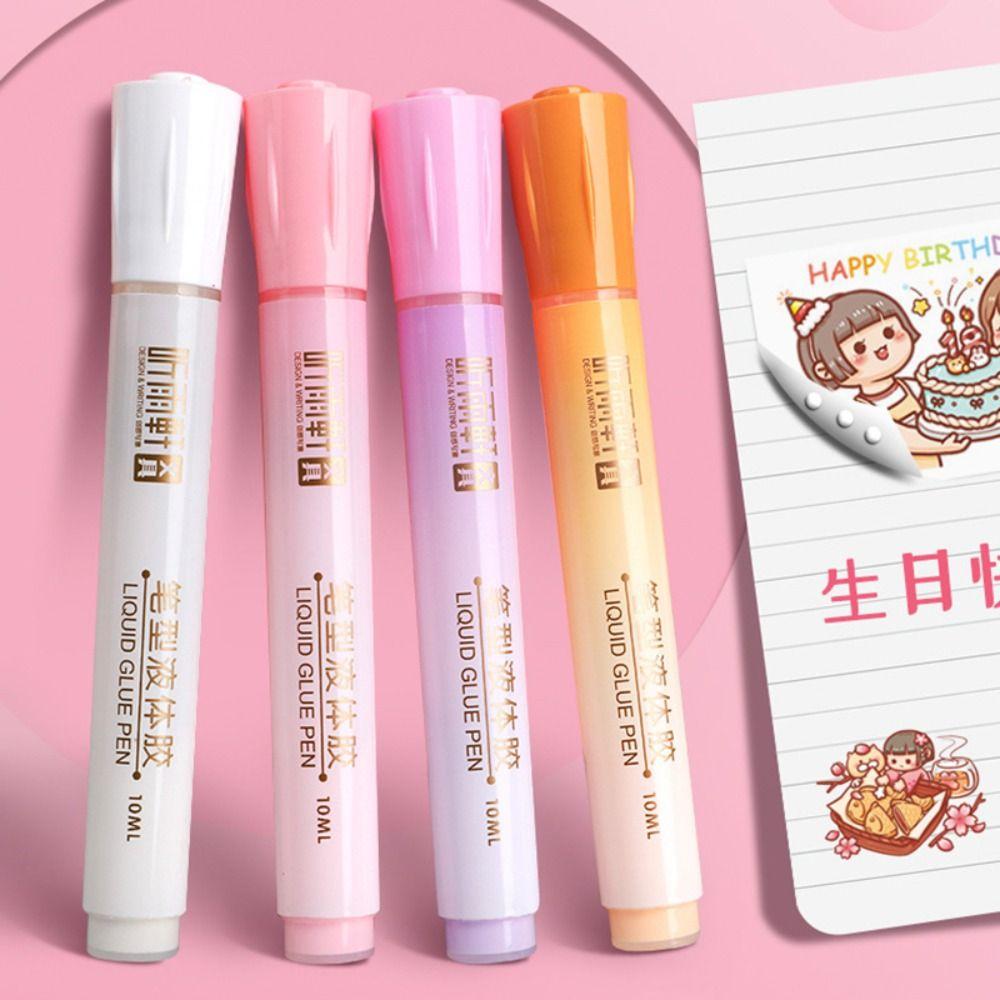 High Viscosity Liquid Glue Stick Pen Shape Double Sided Adhesive High Quality Dot Glue Pen Student