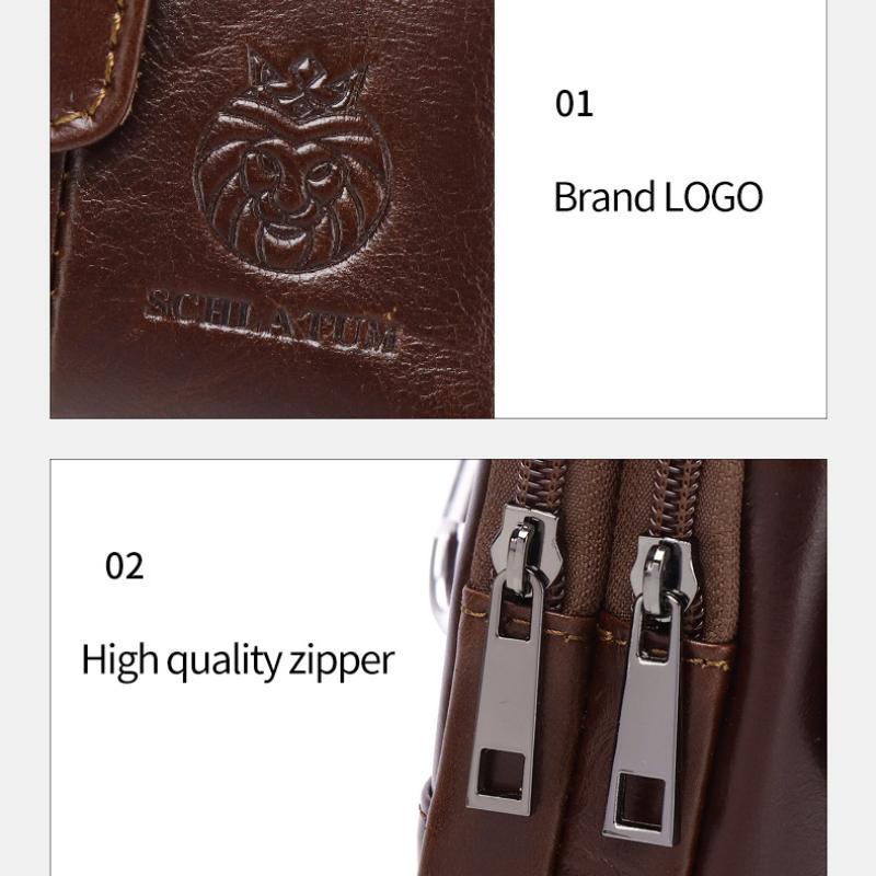 Herren One-Shoulder Messenger Handytasche Retro Multifunktionale Schnalle Handy Hüfttasche Lässige Herrentasche