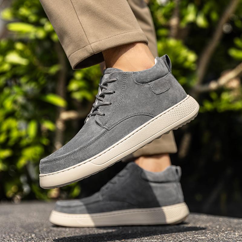 Outdoor Fashion Brand Men's Comfortable and Casual Hiking High Top Leather Shoes Autumn New Non Slip Lace Up Sports Short Boots