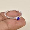 Natural Lapis Lazuli Ring, 925 Sterling Silver Ring, Minimalist Dainty Gemstone Ring Stackable Thin Twisted Band Handmade Jewelry Gift for Women
